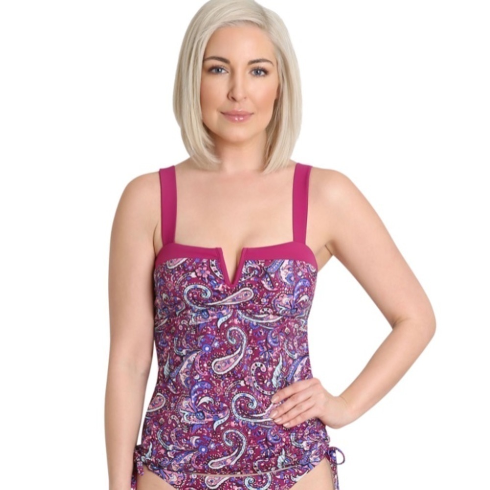 NWT Nanette Lenore Swim Paisley Print Tankini Top